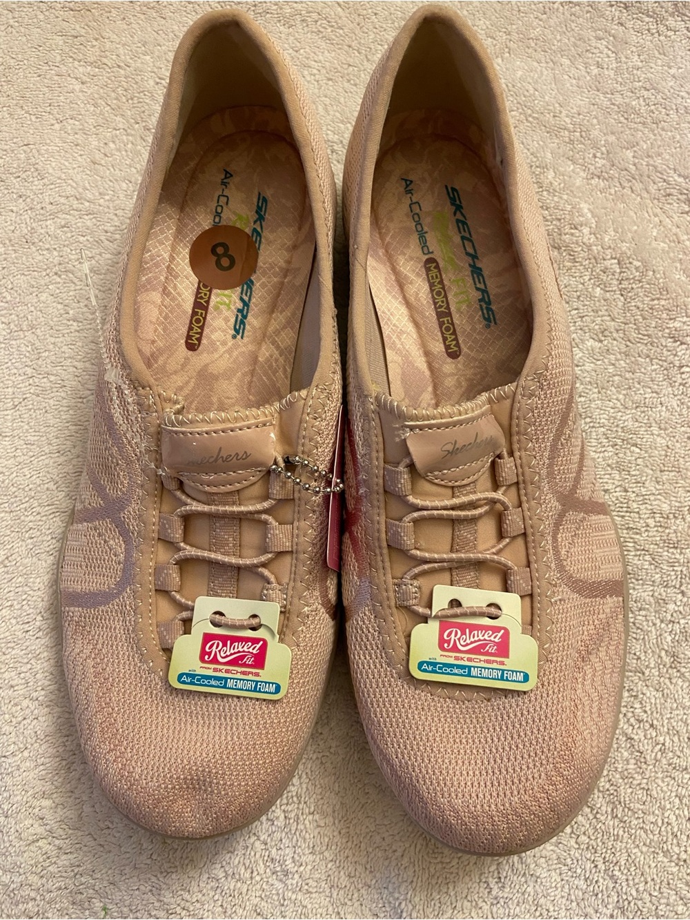 Skechers Women's Slip-On Relaxed Fit Sneakers in Blush/Tan